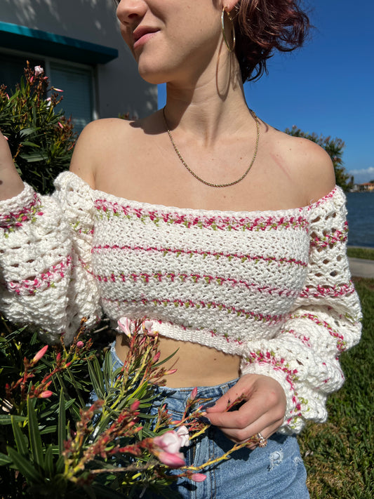 He Loves Me - Rosey Crop Top !! CROCHET PATTERN ONLY !!  Choose What You Pay!