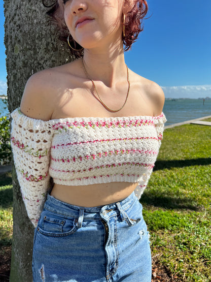 He Loves Me - Rosey Crop Top !! CROCHET PATTERN ONLY !!  Choose What You Pay!